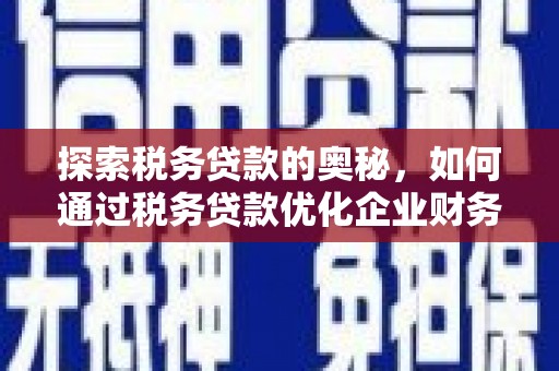 高淳探索税务贷款的奥秘，如何通过税务贷款优化企业财务