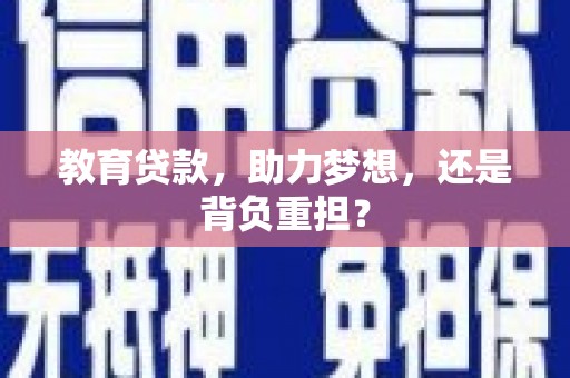 高淳教育贷款，助力梦想，还是背负重担？