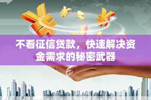 高淳不看征信贷款，快速解决资金需求的秘密武器