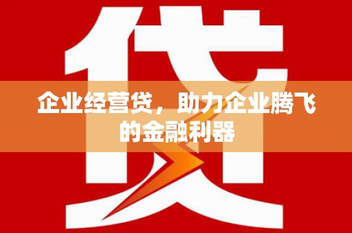 高淳企业经营贷，助力企业腾飞的金融利器