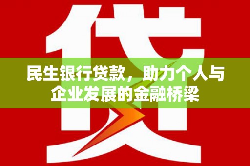 高淳民生银行贷款，助力个人与企业发展的金融桥梁