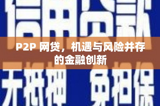 高淳P2P 网贷，机遇与风险并存的金融创新