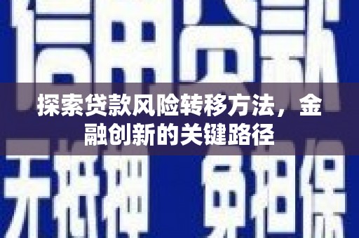 高淳探索贷款风险转移方法，金融创新的关键路径